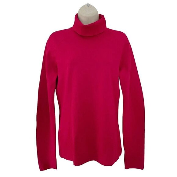 Tod's Italy Woman's Sz Small  Red Tight-Knit Turtleneck Top - Picture 1 of 8